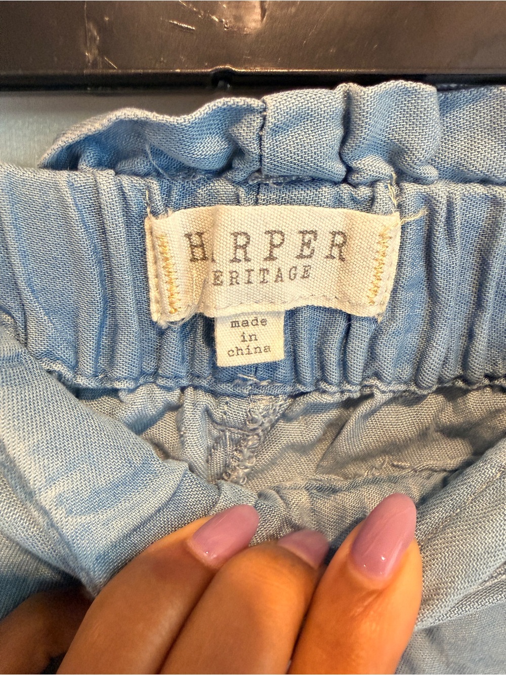 Harper Light Blue High Waist Women’s Shorts - Picture 4 of 5